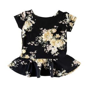 Toddler Peplum Floral Top Canadian Small Shop Handmade
